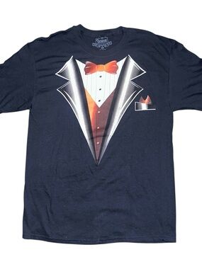 Spencer’s gifts Vintage Tuxedo Graphic Tee with Bow Tie